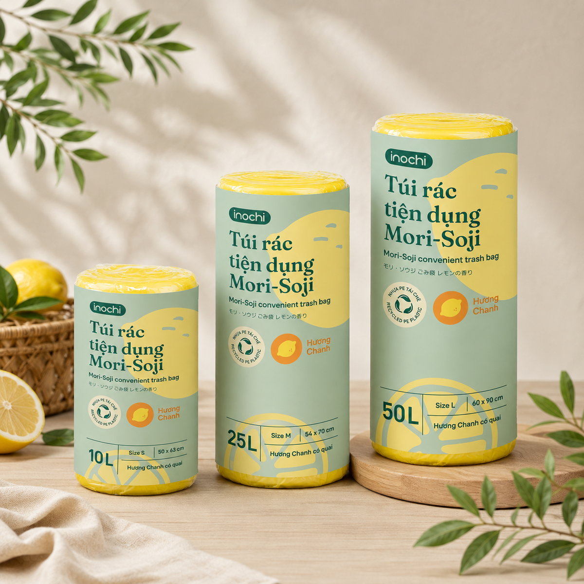Mori-Soji convenient trash bag - Lemon Scent