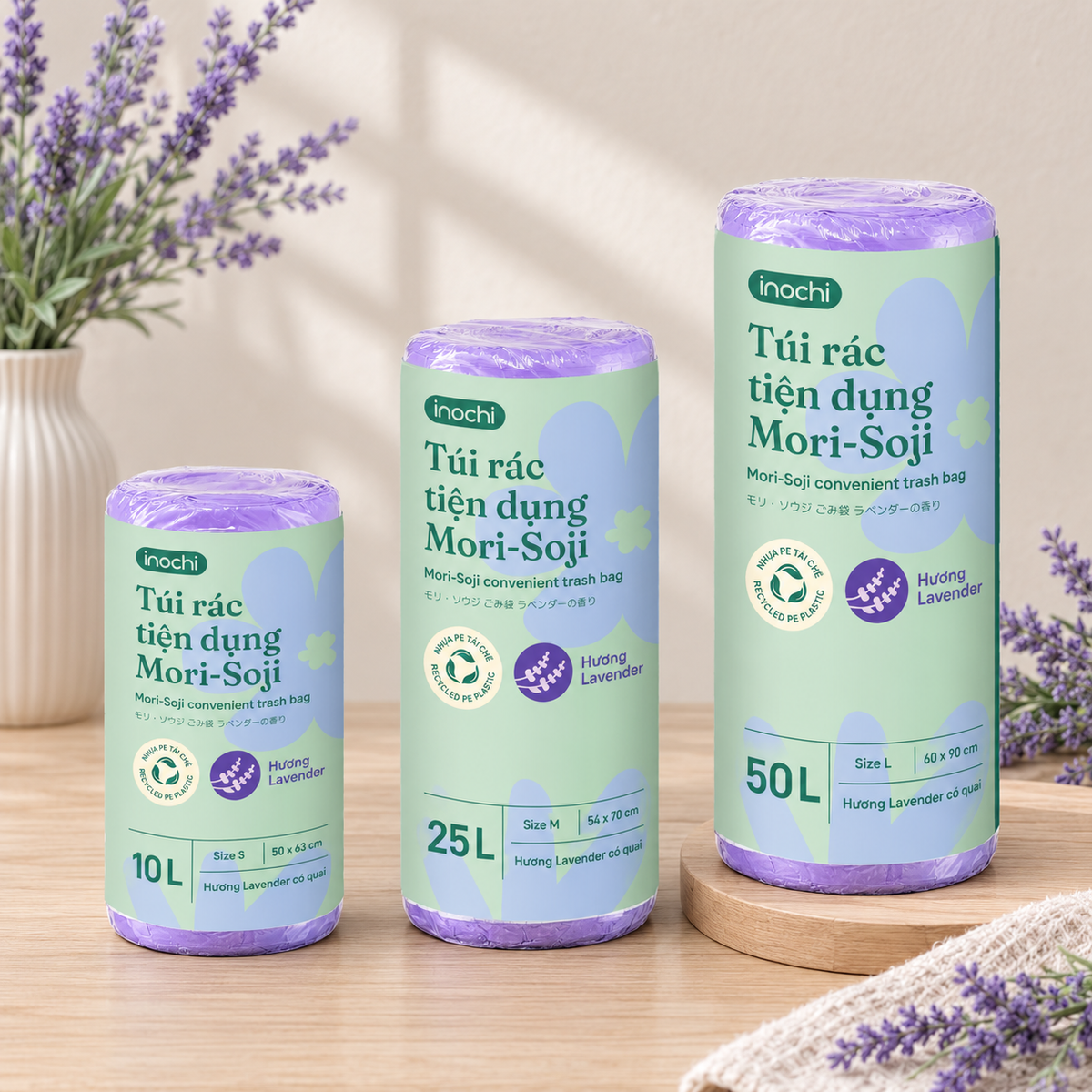 Mori-Soji convenient trash bag - Lavender Scent