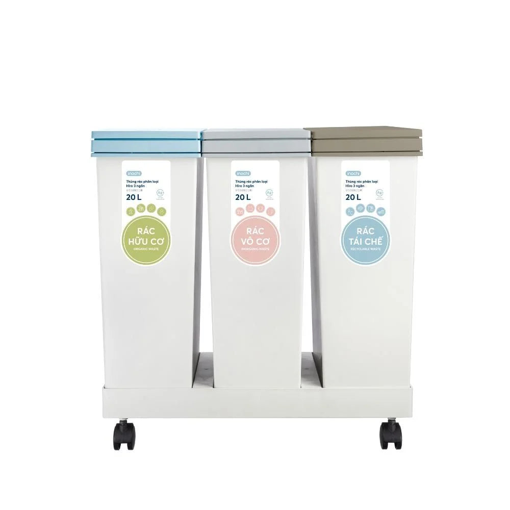 Hiro triple compartment waste sorting bin
